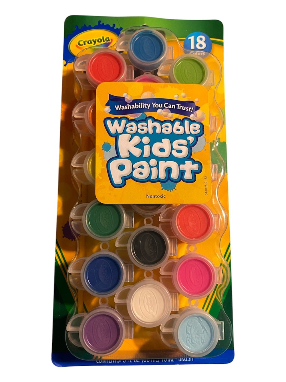 FREE W/&12 PURCHASE! Crayola Washable Kids' Paint - Multicolor Set of 18 NEW